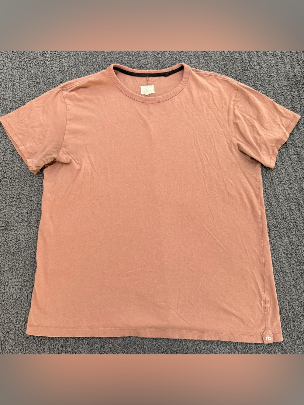 🔥 Rag & Bone Mens Classic Tee Mauve Slub Cotton Large